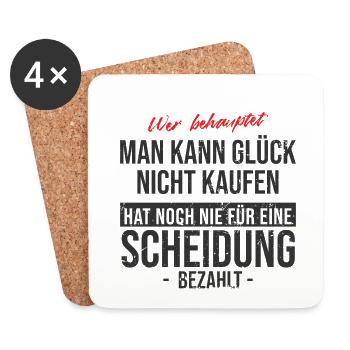 Scheidung - Untersetzer (4er-Set) - Weiß - Vorne