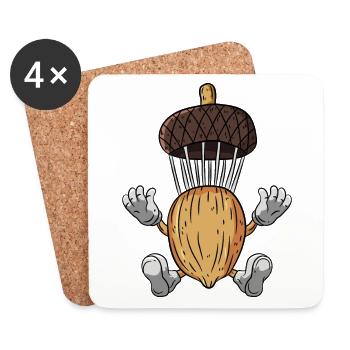 Parachute Acorn Oak Tree - Coasters (set of 4) - white - Front