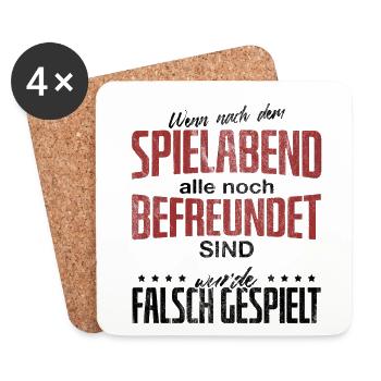 Brettspiele - Untersetzer (4er-Set) - Weiß - Vorne