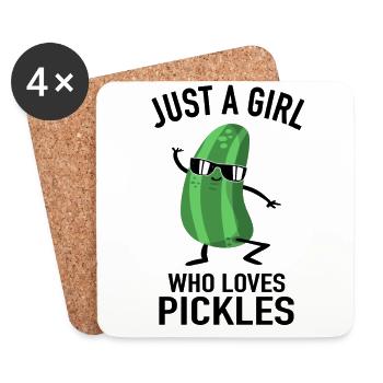 Just A Girl Who Loves Pickles - Coasters (set of 4) - white - Front
