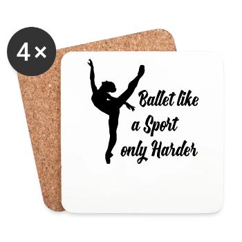 Ballet comme un sport seulement plus dur - Ballerina Girl - Dessous de verre (lot de 4) - blanc - Devant