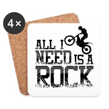 rock moto trial bike - Coasters (set of 4) - white - Front