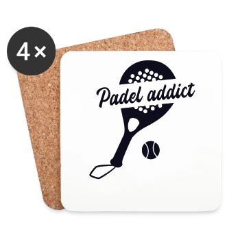 Padel Addict Paddleball Paddle Tennis Padel - Untersetzer (4er-Set) - Weiß - Vorne