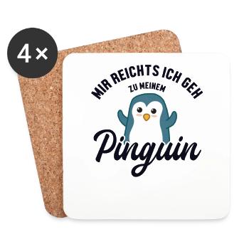 Mir reichts ich geh Pinguin Kaiserpinguin - Untersetzer (4er-Set) - Weiß - Vorne
