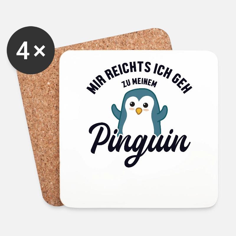 Mir reichts ich geh Pinguin Kaiserpinguin - Untersetzer (4er-Set) - Weiß