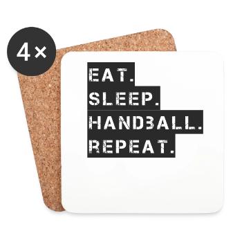 Handball - manger du handball dormir répéter - Dessous de verre (lot de 4) - blanc - Devant
