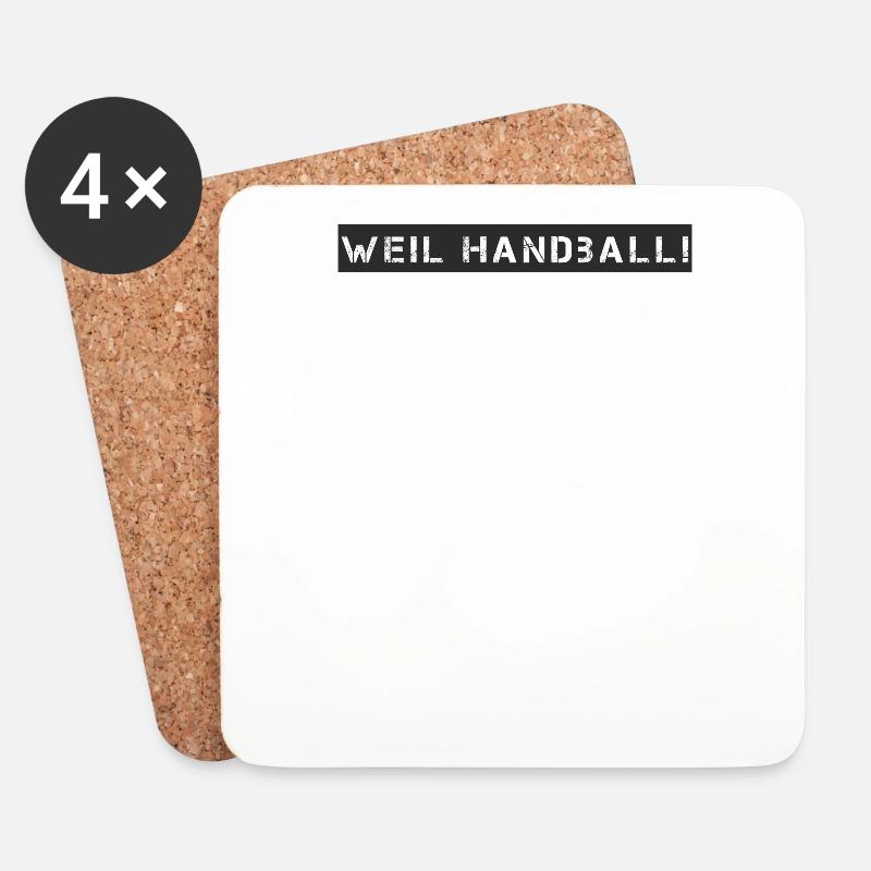 Handball - Weil Handball - Untersetzer (4er-Set) - Weiß