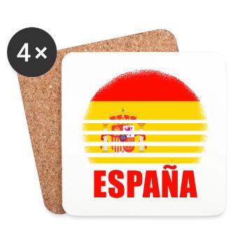 Spain Spanish Flag USA Mallorca Madrid Ameri - Coasters (set of 4) - white - Front