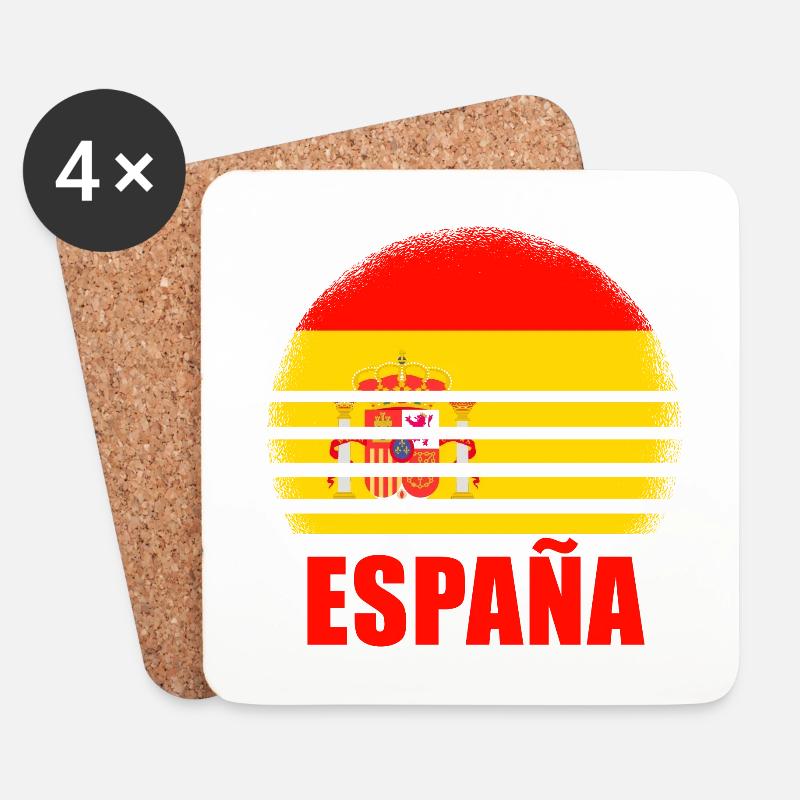 Spanien Spanische Flagge USA Mallorca Madrid Ameri - Untersetzer (4er-Set) - Weiß