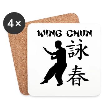 Wing Chun Wing Hard Kung Fu Martial Arts Combat Sp - Coasters (set of 4) - white - Front