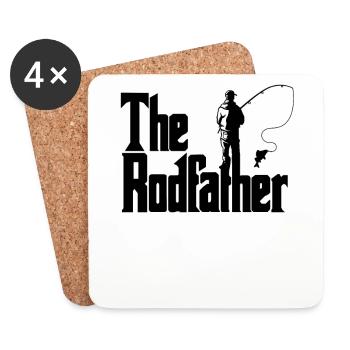The Rodfather Fishing Angler Gift Fishing Rod - Coasters (set of 4) - white - Front