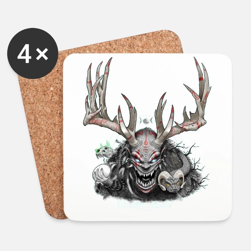 Cernunnos - Untersetzer (4er-Set) - Weiß