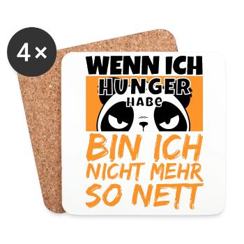 Ich muss Essen Kawai Panda mit Hunger wird wütend - Untersetzer (4er-Set) - Weiß - Vorne