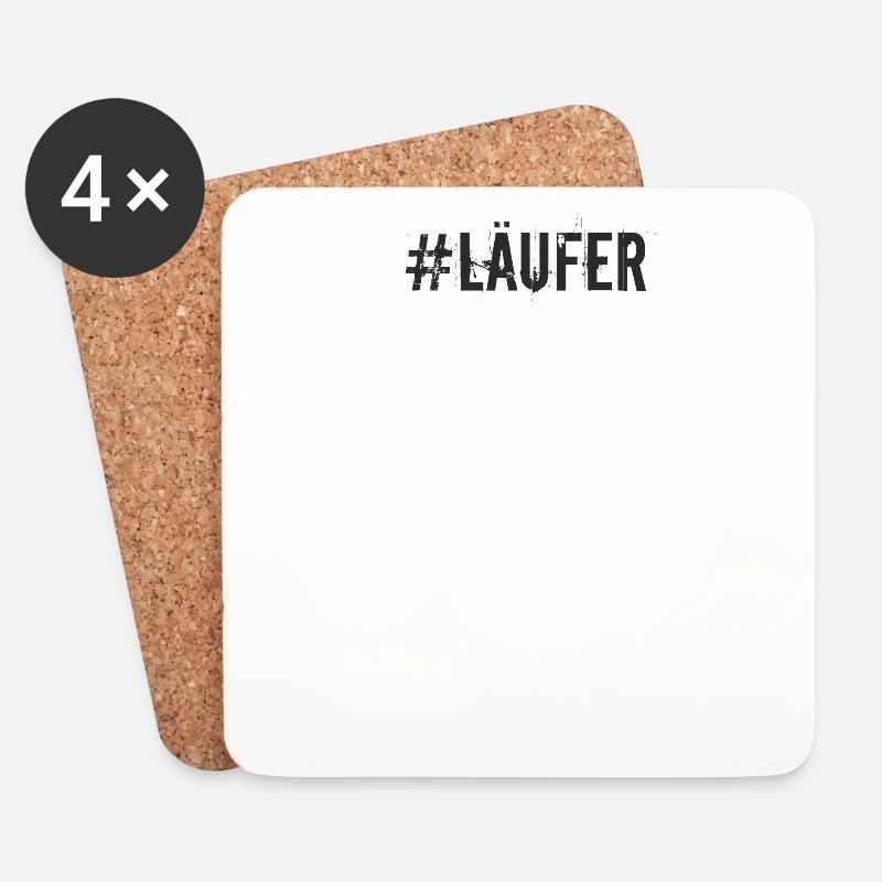 Laufen - #läufer - Untersetzer (4er-Set) - Weiß