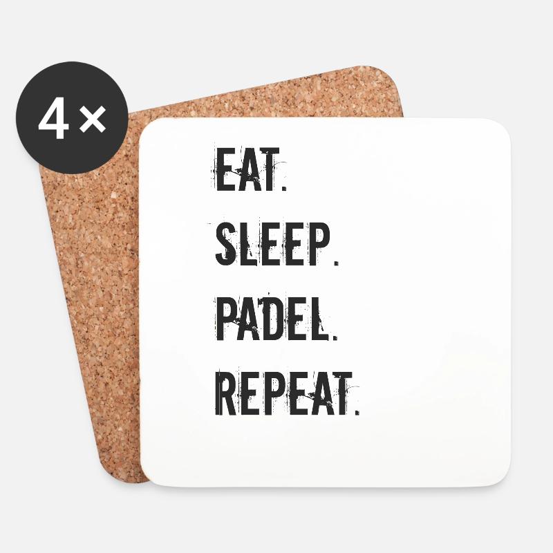 Padel Tennis - eat sleep padel repeat - Untersetzer (4er-Set) - Weiß