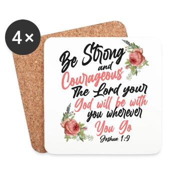 Christian Bible Verse Quote Rose - Untersetzer (4er-Set) - Weiß - Vorne