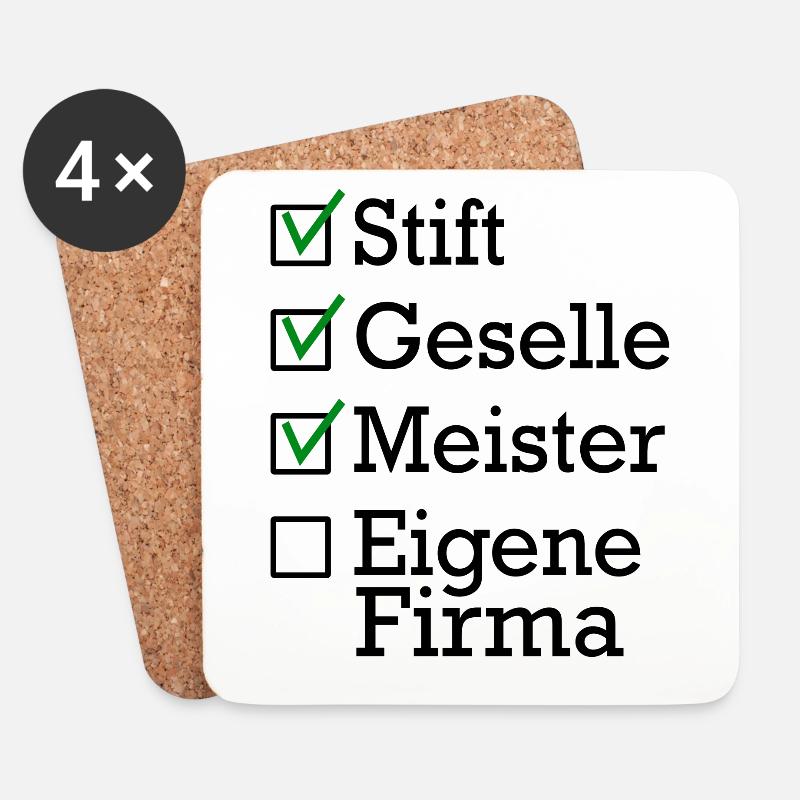 Stift Geselle Meister - Untersetzer (4er-Set) - Weiß