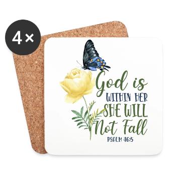 Christian Bible Verse Quote - Untersetzer (4er-Set) - Weiß - Vorne