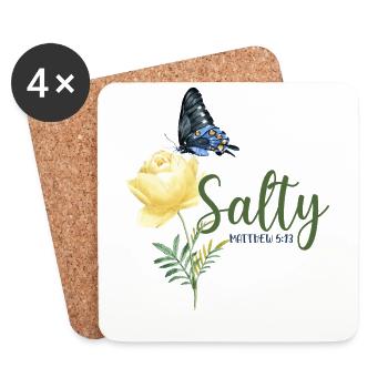 Christian Bible Verse Butterfly - Untersetzer (4er-Set) - Weiß - Vorne