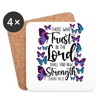 Christian Bible Verse Quote - Untersetzer (4er-Set) - Weiß - Vorne