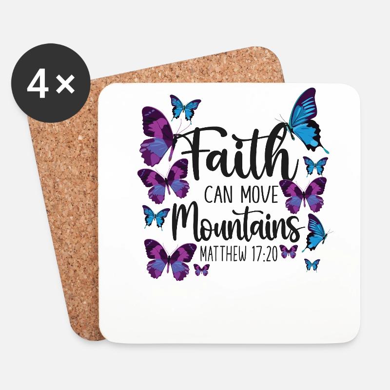 Christian Bible Verse Quote - Untersetzer (4er-Set) - Weiß