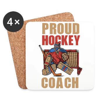 Entraîneur de hockey sur glace Joueurs de hockey sur glace Hockey sur glace Schl - Dessous de verre (lot de 4) - blanc - Devant