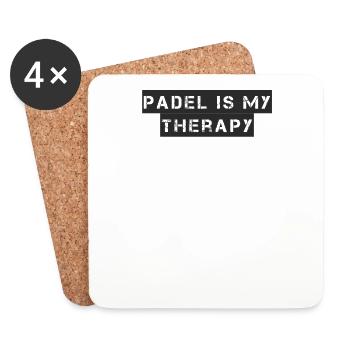 Padel Tennis - Padel is my therapy - Coasters (set of 4) - white - Front
