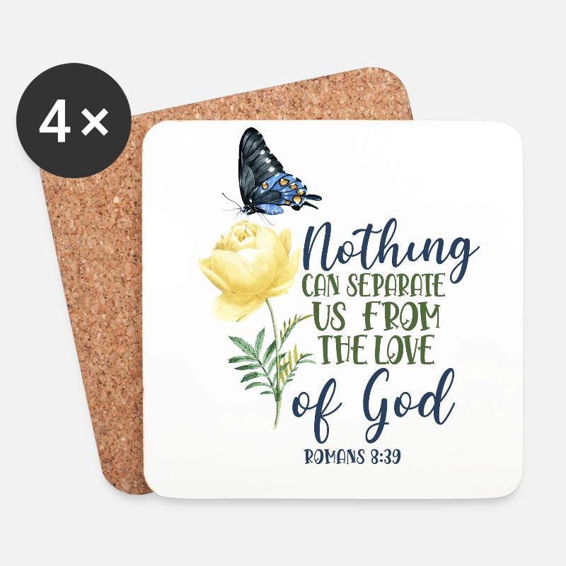 Christian Bible Verse Butterfly - Untersetzer (4er-Set) - Weiß