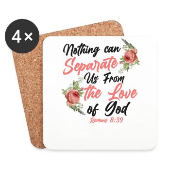 Christian Bible Verse Quote Rose - Untersetzer (4er-Set) - Weiß - Vorne