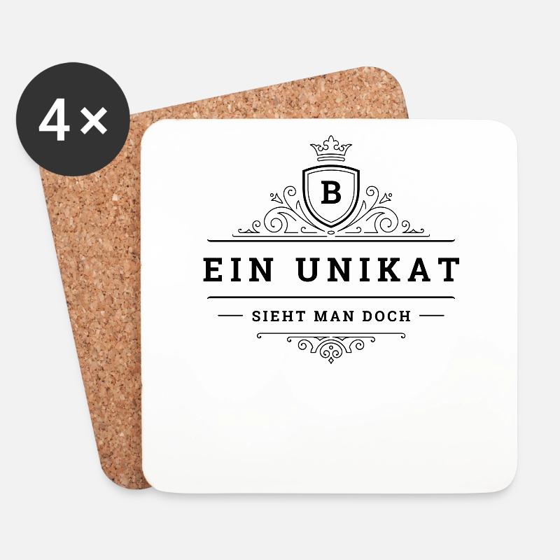 Ein Unikat Ein Einzelstück Anfangsbuchstabe B Name - Untersetzer (4er-Set) - Weiß