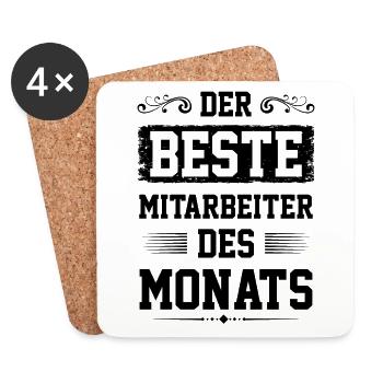 Mitarbeiter des Monats - Untersetzer (4er-Set) - Weiß - Vorne