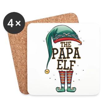 The Papa Elf The Papa Elf Christmas Outfit Father - Coasters (set of 4) - white - Front