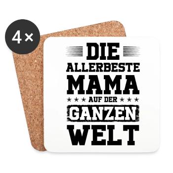 Beste Mama der Welt - Untersetzer (4er-Set) - Weiß - Vorne