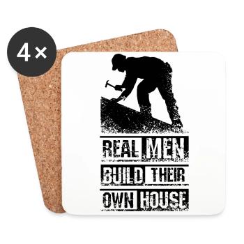 Men Builder - Coasters (set of 4) - white - Front