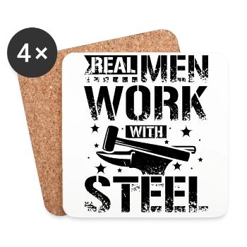 Blacksmith Men - Coasters (set of 4) - white - Front