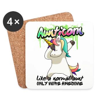 Aunticorn Licorne Meilleure tante du monde Bébé tante - Dessous de verre (lot de 4) - blanc - Devant
