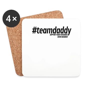 Hashtag Team Daddy for Dads and Dads - Coasters (set of 4) - white - Front