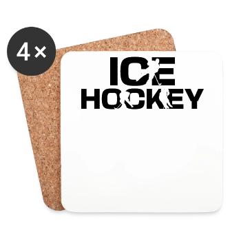 Joueur de hockey sur glace I Joueurs de hockey sur glace Hockey sur glace - Dessous de verre (lot de 4) - blanc - Devant