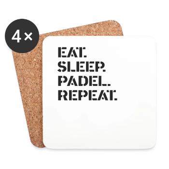 Padel Tennis - eat sleep padel repeat - Untersetzer (4er-Set) - Weiß - Vorne