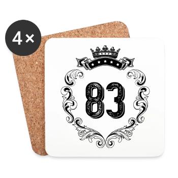 83 Nombre d’armoiries - Dessous de verre (lot de 4) - blanc - Devant