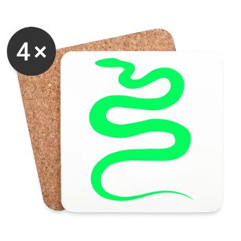 Snake - Coasters (set of 4) - white - Front