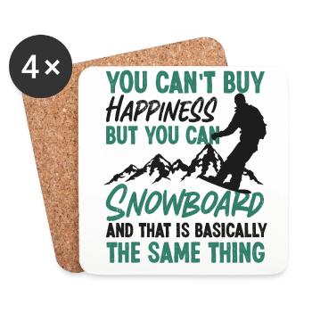 Snowboarding Snowboard You Can'T - Untersetzer (4er-Set) - Weiß - Vorne