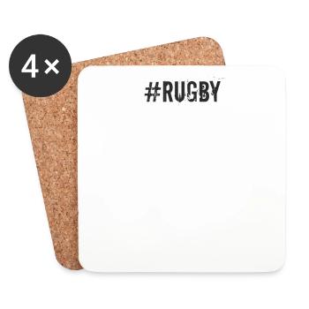 Rugby - #Rugby - Untersetzer (4er-Set) - Weiß - Vorne