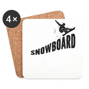 Snowboarding Snowboard Vintage - Untersetzer (4er-Set) - Weiß - Vorne