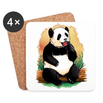 Süß Tiere Pandabär Tiermotiv Geschenk Panda - Untersetzer (4er-Set) - Weiß - Vorne