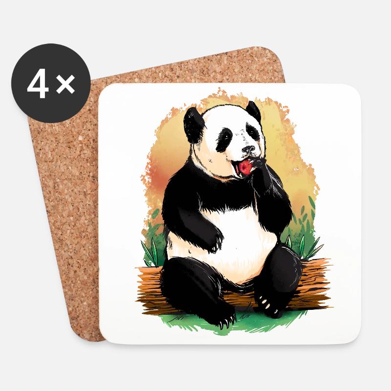 Süß Tiere Pandabär Tiermotiv Geschenk Panda - Untersetzer (4er-Set) - Weiß