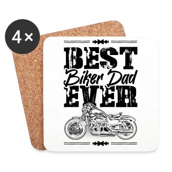 Biker Dad - Coasters (set of 4) - white - Front
