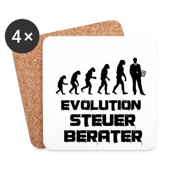 Steuerberater Evolution Primaten zum Steuerberater - Untersetzer (4er-Set) - Weiß - Vorne