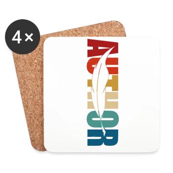 Writing Retro Novel Writer & - Coasters (set of 4) - white - Front