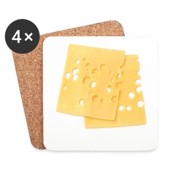 A slice of cheese for toast breakfast - Coasters (set of 4) - white - Front